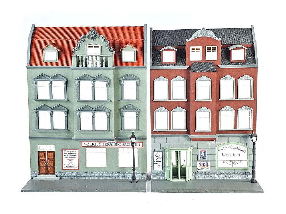 Lot 300: (2) Kibri German Urban Street Scene Diorama Buildings & Accessories
