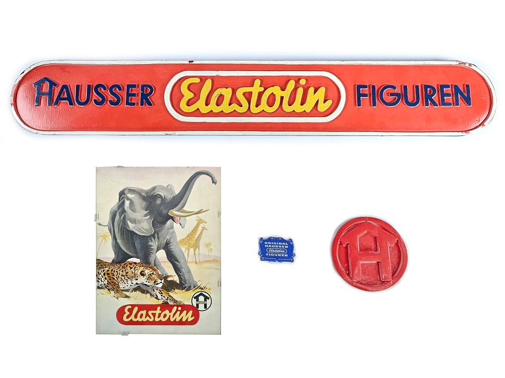 Lot 302: (4) Hausser Elastolin Store Display Advertising & Signage Ephemera