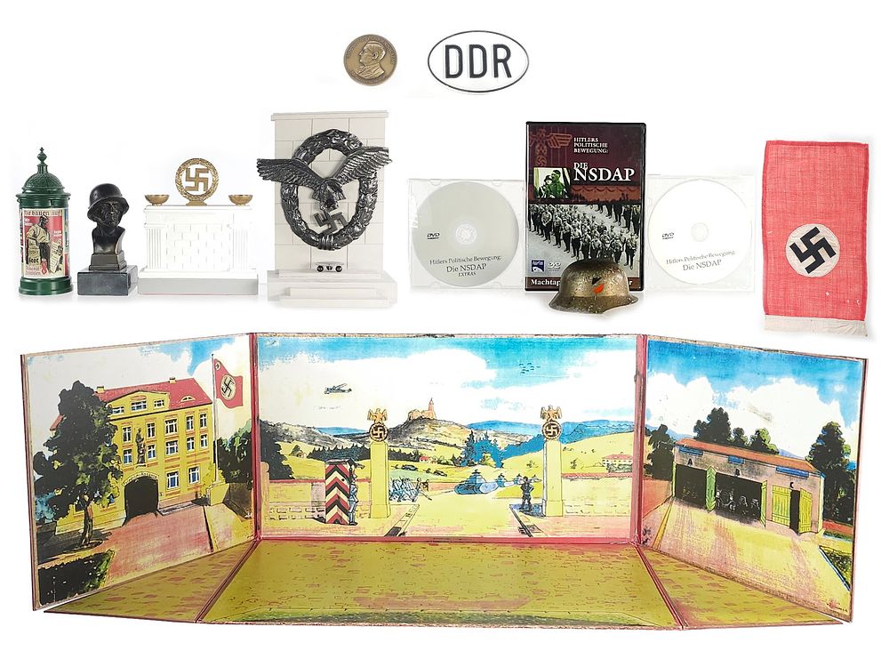 Lot 308: Kibri/Lehmann German Military Diorama Elements & Historical Ephemera