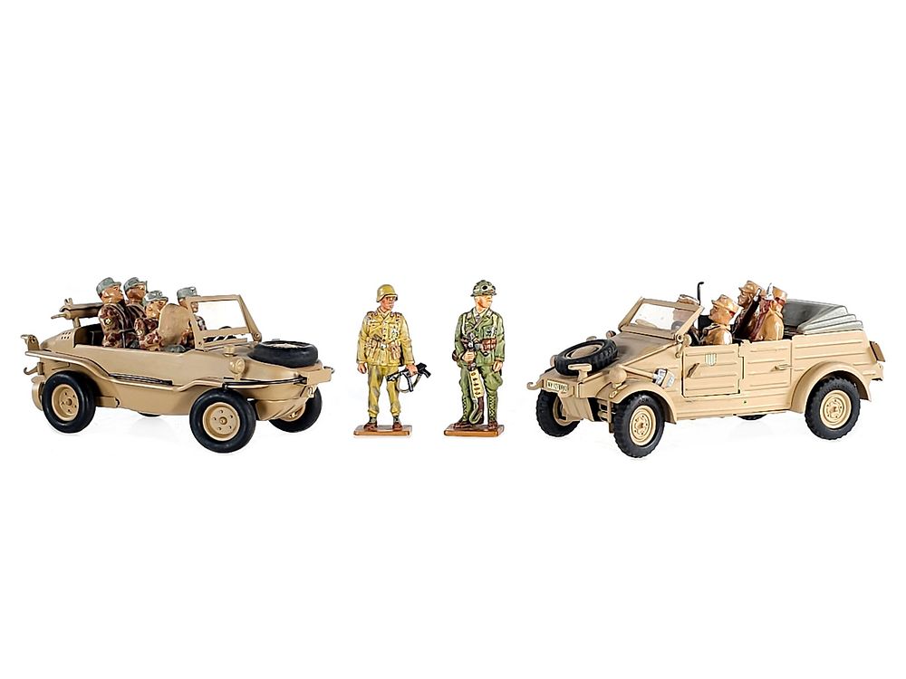 Lot 311: Gonio & del Prado Wehrmacht Afrika Korps Schwimmwagen & Kubelwagen Personnel