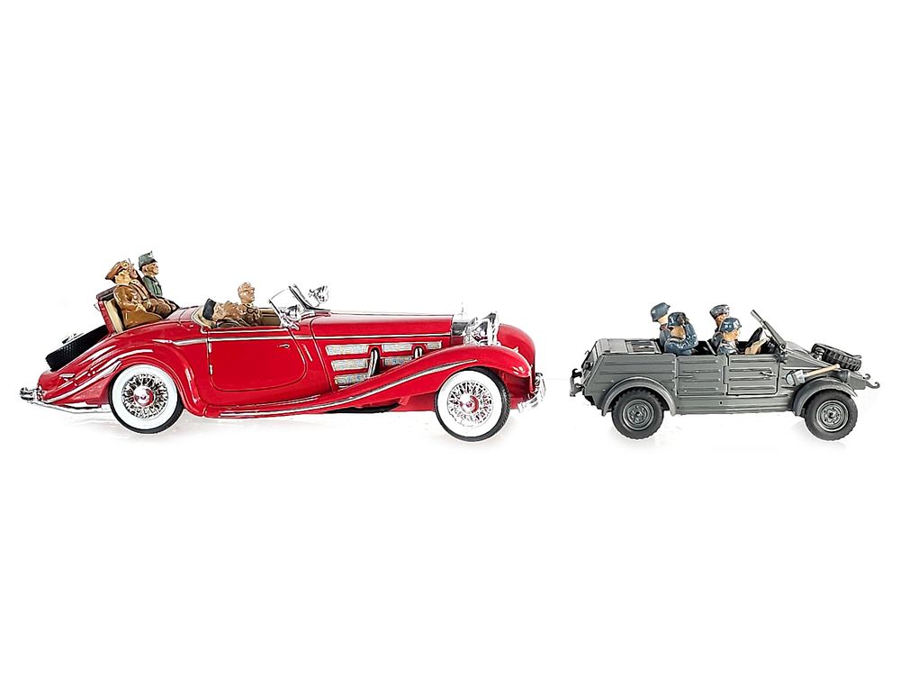 Lot 314: (2) Maisto Mercedes-Benz 500K & Volkswagen Type 82 Kubelwagen
