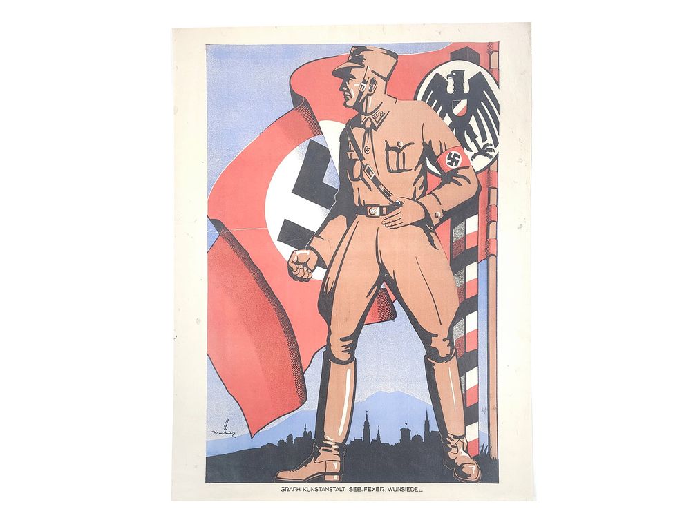 Lot 320: Hans Kurz Sturmabteilung Political Propaganda Lithograph Poster