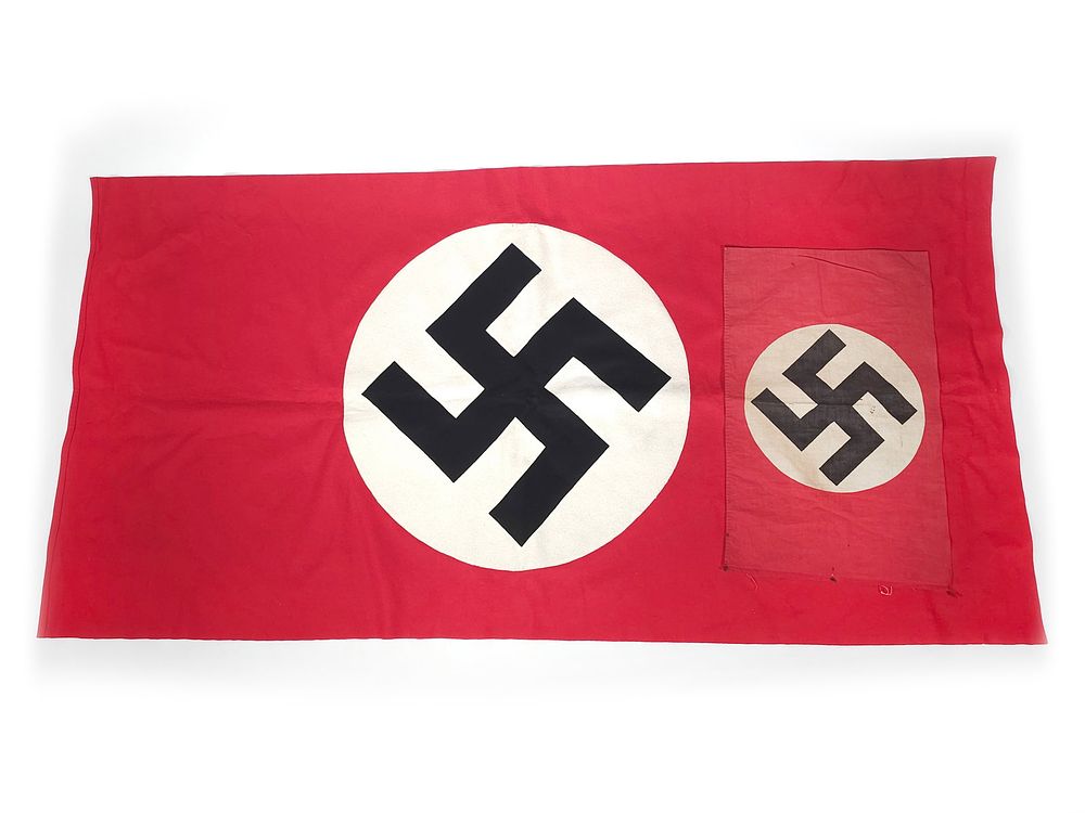 Lot 329: (2) 1930s/1940s National Socialist Historical German Cloth Service Flags