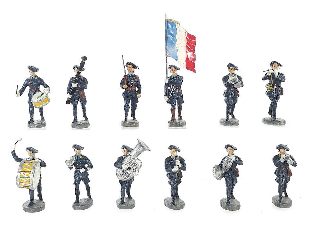 Lot 341: (12) Elastolin French Army Chasseurs Alpins Military Band