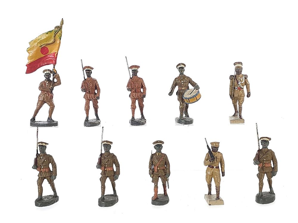 Lot 361: (10) Elastolin/Lineol Ethiopian Imperial Guard Infantry