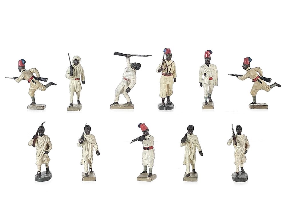 Lot 368: (11) Lineol/Elastolin Ethiopian Askari & Abyssinian Tribal Warriors