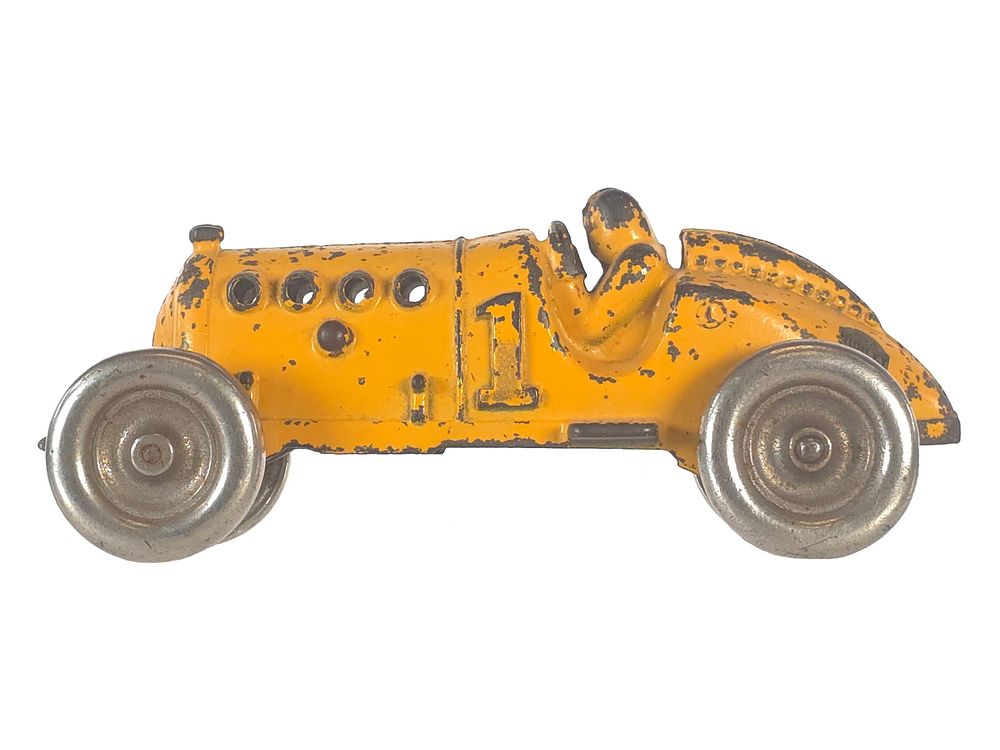 Lot 382: Hubley Toys Yellow No. 1 Racer Cast Iron
