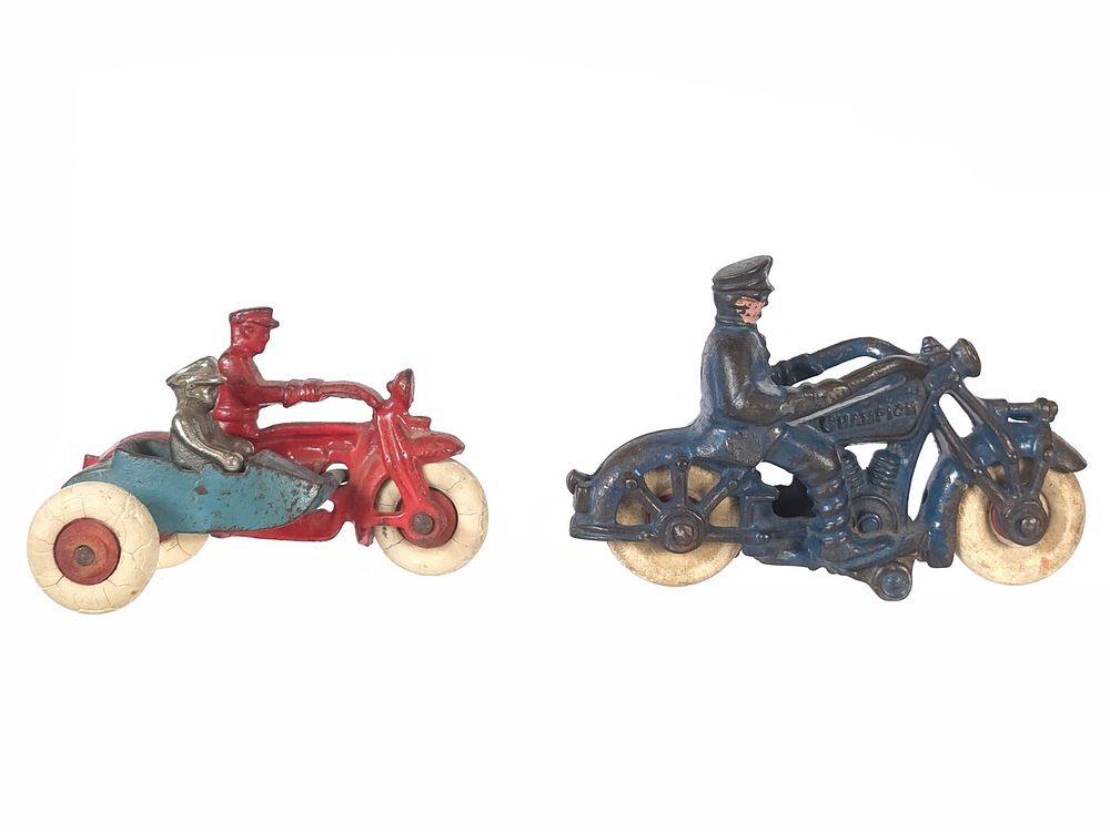 Lot 406: (2) Champion & Hubley Cast Iron Motorcycles