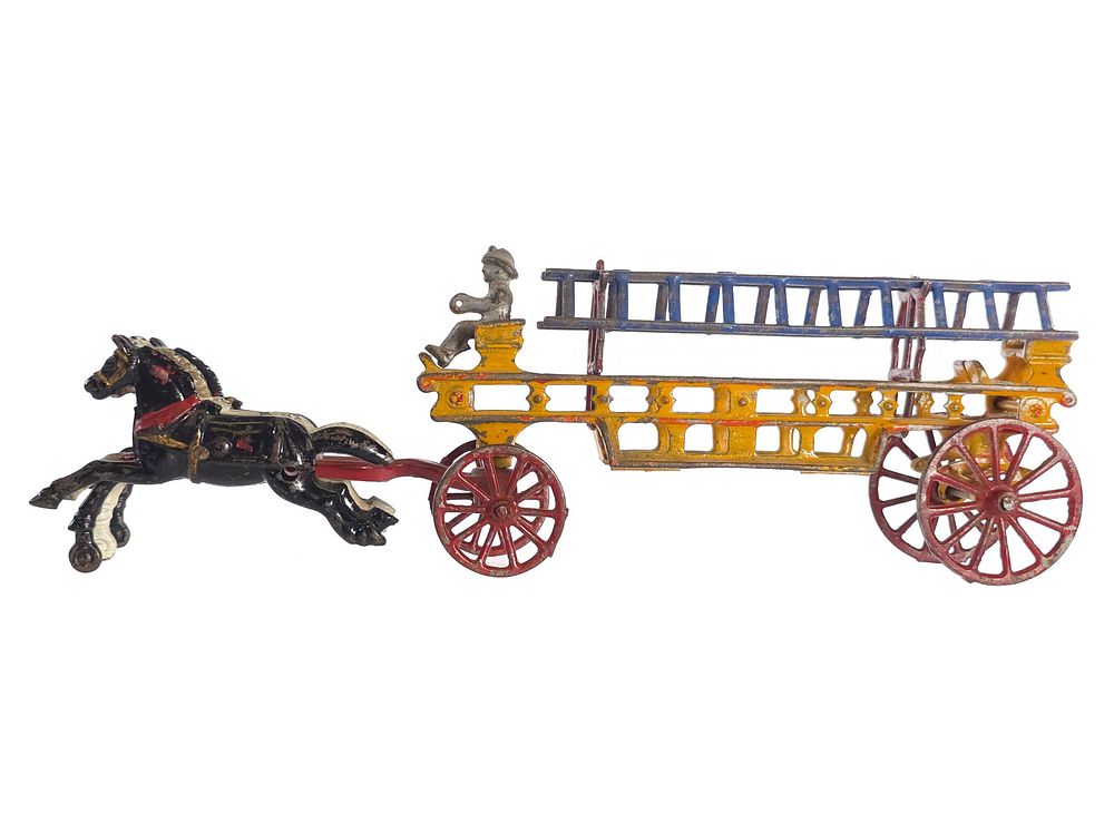 Lot 459: Kenton Fire Ladder Horse-Drawn Cast Iron