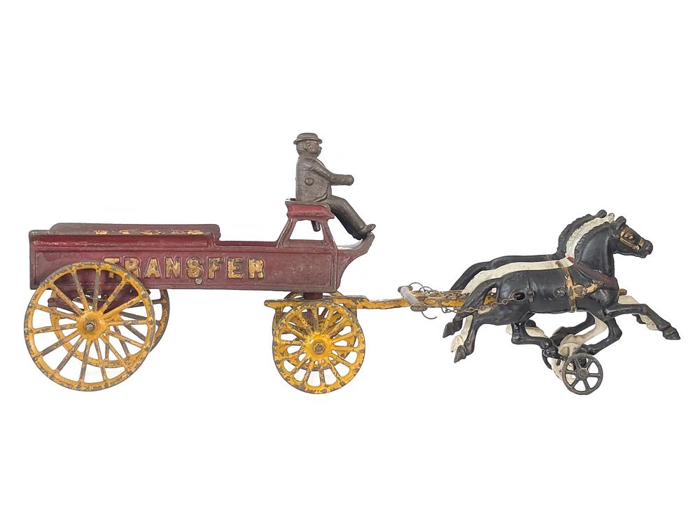 Lot 474: Dent Horse-Drawn Transfer Wagon in Red