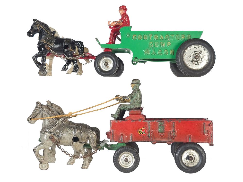 Lot 475: (2) Arcade Horse-Drawn Farm Equipment