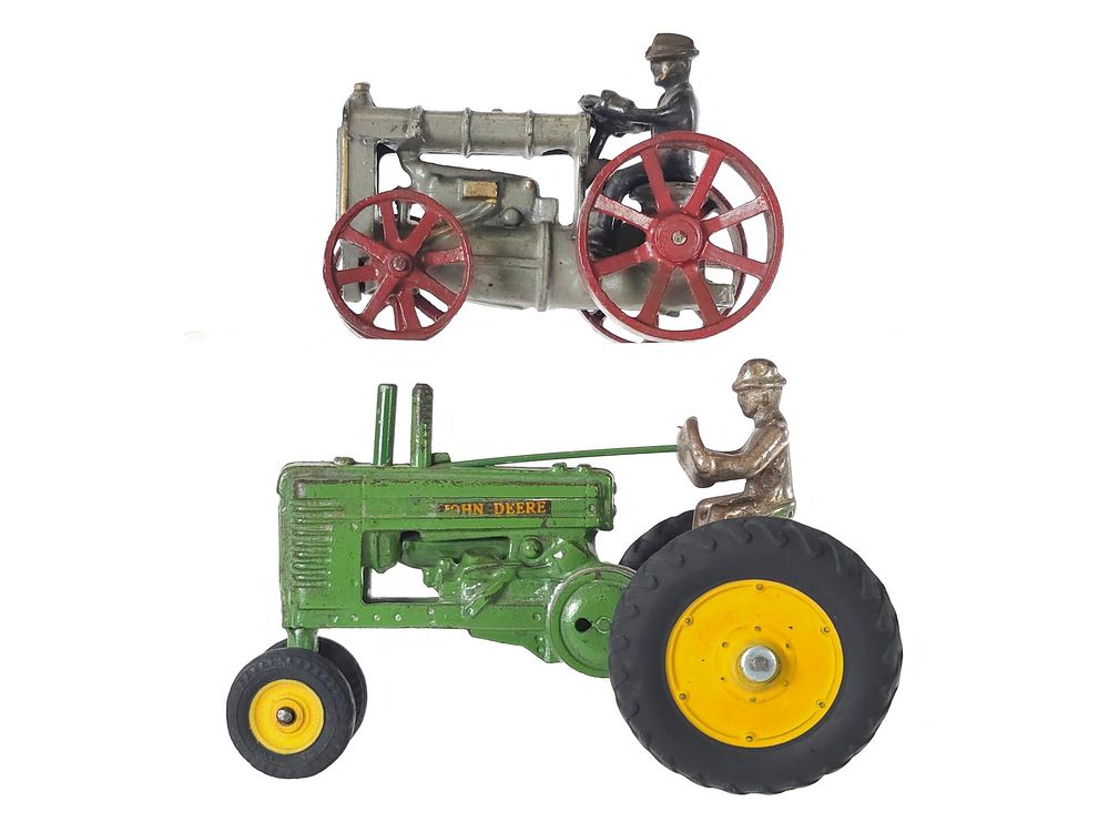 Lot 489: (2) Cast Iron John Deere & Fordson Tractors