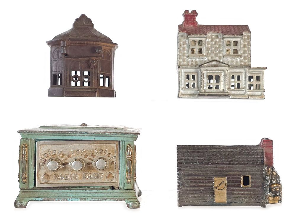 Lot 515: (4) Cast Iron Architectural Banks Judd/Kenton/Williams