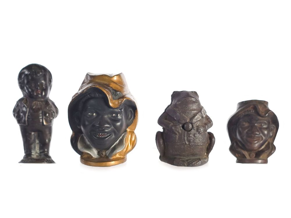 Lot 517: (4) Cast Iron Figural Banks Williams & Other