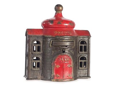 Kyser & Rex Presto Trick Bank Cast Iron Mechanical Bank. A ca. 1892 Kyser &amp; Rex Presto Trick 