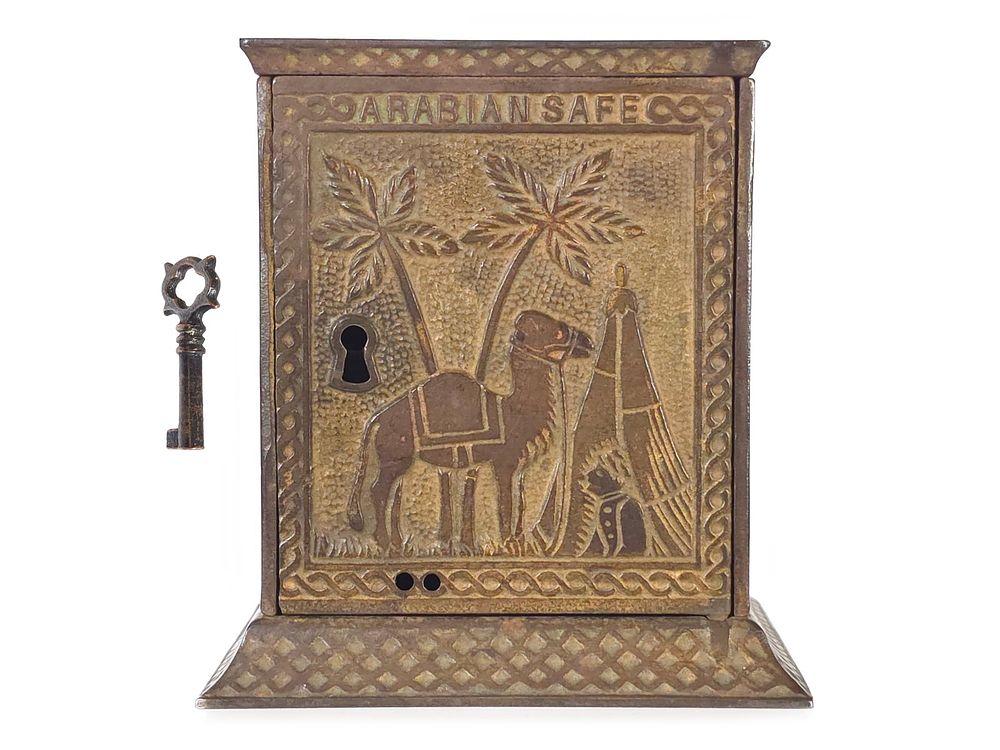 Lot 538: J.&E. Stevens Arabian Safe Cast Iron Still Bank