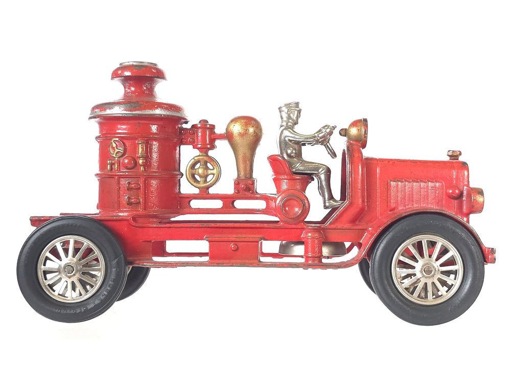 Lot 576: Hubley Fire Pumper Truck with Rubber Tires