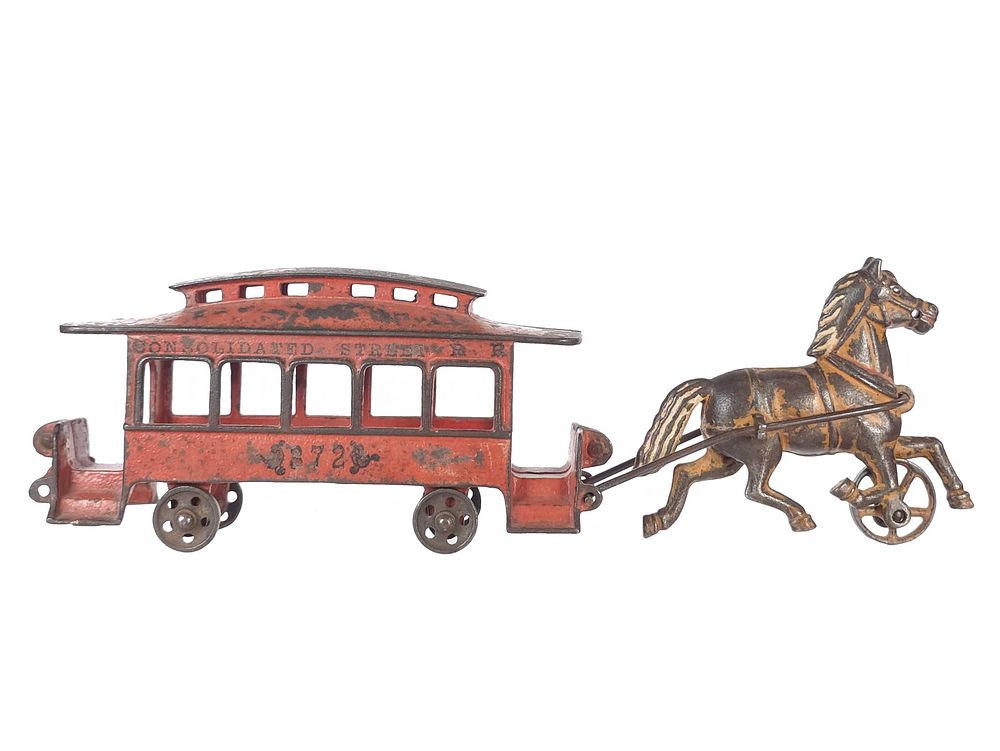 Lot 608: Harris Horse-Drawn City Trolley Cast Iron