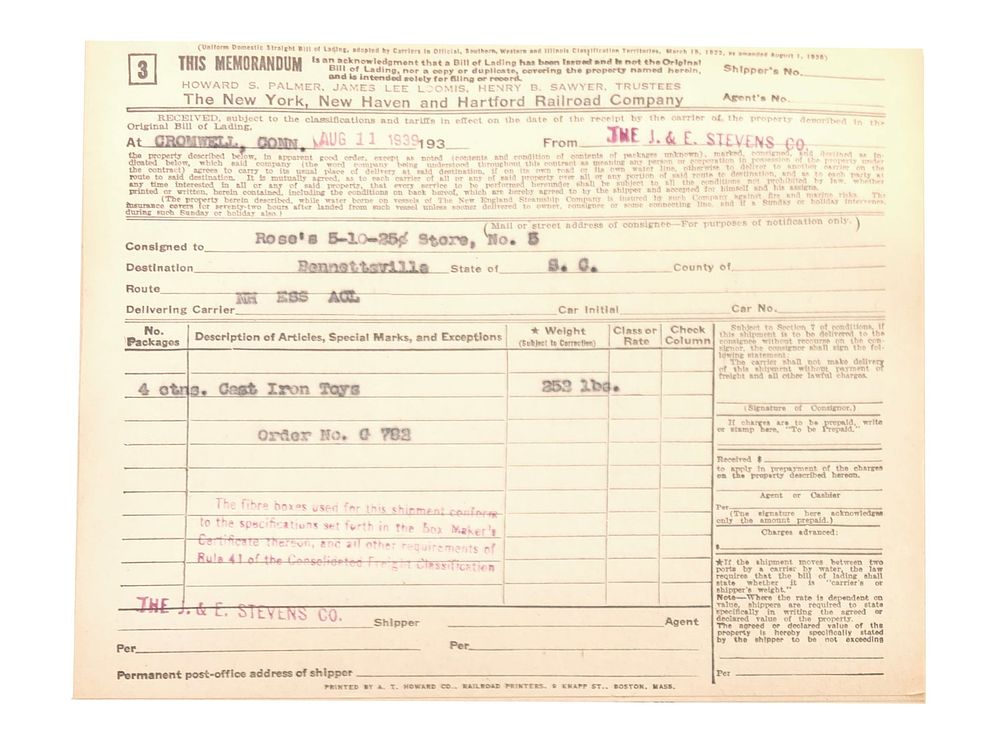 Lot 625: J.E. Stevens Factory Find #2 Thick Folders of Paperwork