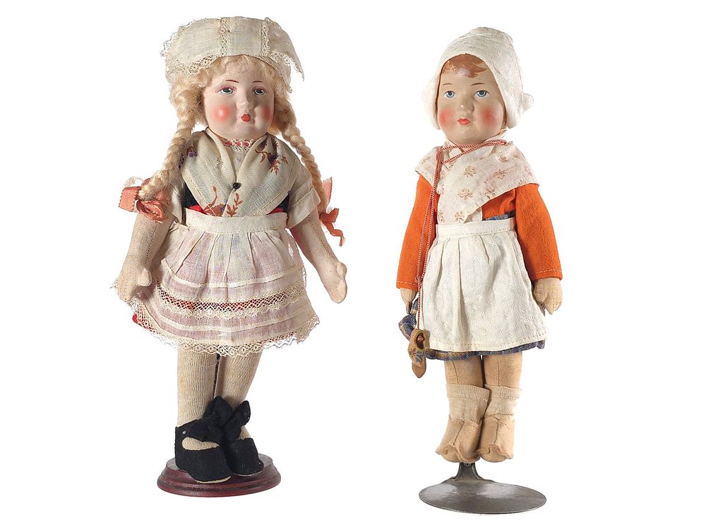 Lot 632: (2) Pair of Early German Bing Art Dolls