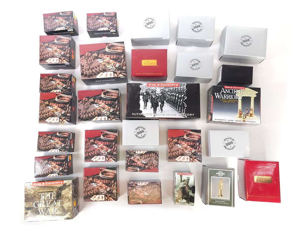 Lot 373D: (28) Miniature Soldier Boxes King & Country/Gunn Club/Britains