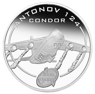 Antonov 124. Country : Cook Islands 
Currency: 1 Dollar 
Year : 2008 
Metal : Silver 
