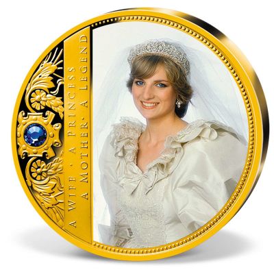 Diana Princess of Wales' Commemorative Set. Country: England 
Year: 2015 
Metal: Bronze plated 