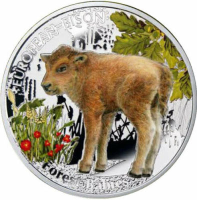 1 Dollar. Bison Forest Babies 
Country: Niue 
Year: 2014 
Metal: 999 silver 