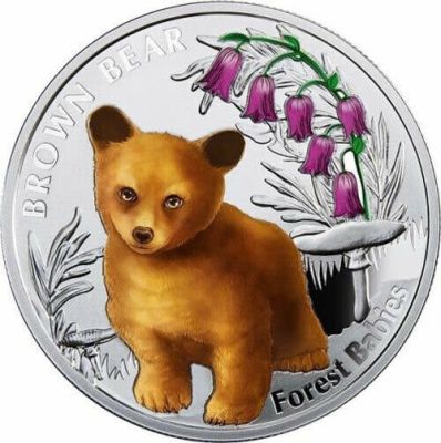 1 Dollar. Forest Babies Brown Bear 
Country: Niue 
Year: 2014 
Metal: 999 silver 