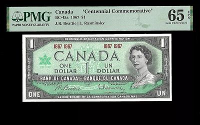 1 דולר. מדינה : קנדה 
הבנק המנפיק בנק קנדה 
המלכה אליזבת השנייה 
שטר הנצחה 