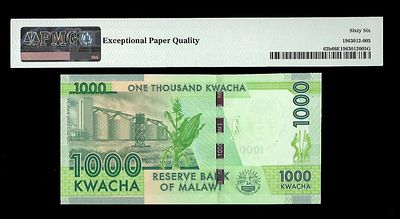 1000 קוואצ'ה. אישור PMG: 
1963012-005 
מלאווי 
1000 קוואצ'ה 
2013 
