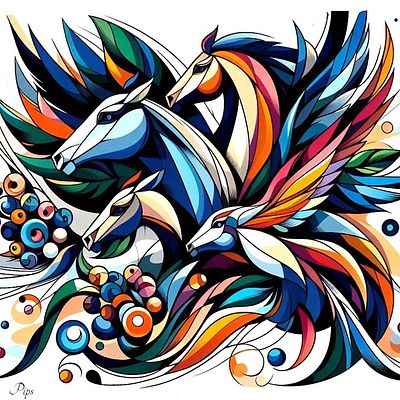 Horse Wreaths
. Canvas Print 
Edition of 1 of 1 
60/60 Signed 
Framed