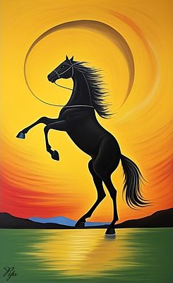 Horse
. Print on canvas 
1 of 1 
120/100 cm 
Signed 
Framed 