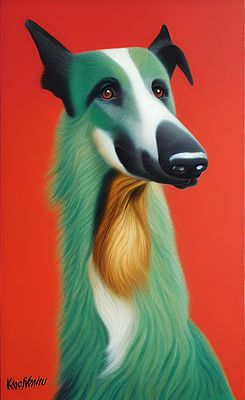 Spirit Dog. Artist: Pips 
Print on canvas 
1 of 1 
Size 50/70 cm 
Signed