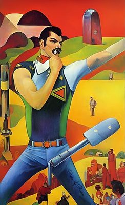 Freddie Mercury. Artist: Pips 
Print on canvas 
1 of 1 reproduction 
Dimensions 50/70 cm 