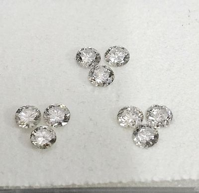 תשעה יהלומים לשיבוץ במשקל 0.85 נקודות