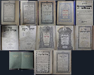 לוט 13 ספרי קודש ישנים רובם שנות הת"ר חלק שנות הת"ש. 1. מגיני ארץ - ווארשא תרס"ט | 1909. חתימת 