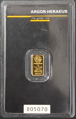 מטיל מזהב 999 פיין במשקל 1 גרם סגור בקופסה מקורית ,