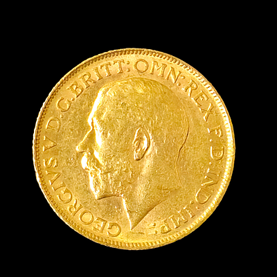 מטבע סוברין מזהב 916 משקל 7.99 גרם שנת 1911