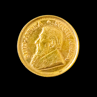 מטבע זהב דרום אפריקה 1984 מטבע קרוגראנד במשקל 3.4 גרם נטו עשירית אונקיה 999
