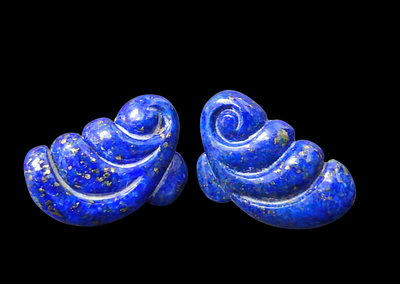 זוג עגילים מלפיס לזולי סוגרים עשויים מזהב 14 קראט אורך העגיל 2.2 ס"מ ,