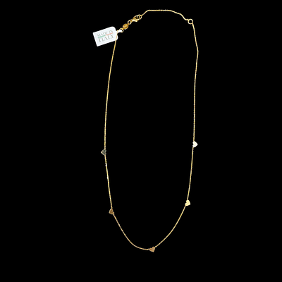 שרשרת לבבות מזהב 14 קראט משקל השרשרת 1.9 גרם אורך השרשרת 44 ס"מ ,