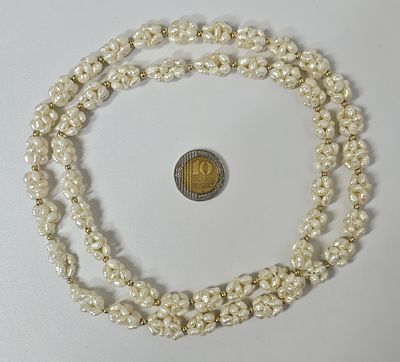 ענק מזהב 14 קראט עתיק מפנינים אורך 76 ס"מ , פריט זה הגיע מחו"ל, גדול ומרשים ,