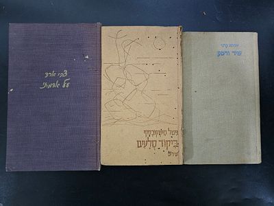 לוט 3 ספרי שירה - הקדשות המחברים למשורר אברהם שלונסקי - מצב טוב. 1. ביקור סלעים. מאת גיטל 