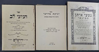 לוט 3 ספרי קודש נדירים . 1. הגיוני לב. מאת רבי זלמן דוב ראשגולין. ירושלים, תרפ"ז. 
2. יגיעת 
