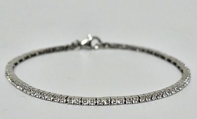 צמיד מטניס מזהב לבן 14 קראט משובץ זירקונים אורך הצמיד 16 ס"מ משקל הצמיד 3.6 גרם