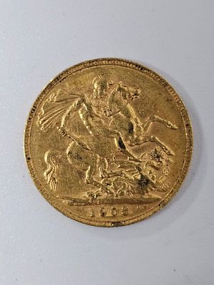 מטבע סוברין [ג'ורג] מזהב 916 במשקל 7.98 גרם שנת 1903