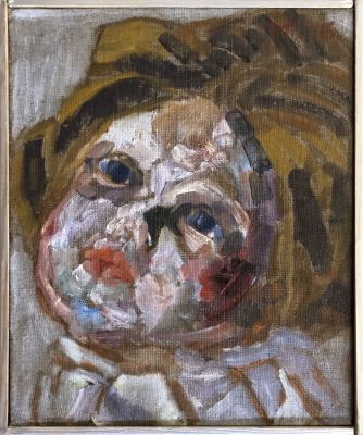 Иванов Игорь. Кукла Бриджит. 2016 г. Масло, холст на фанере. 32х26,5 см. Авторская подпись 