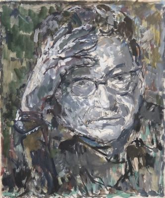 Гершов Соломон. Автопортрет. 1970-е гг. Бумага, смешанная техника, 25х21 см. Работа в хорошем 