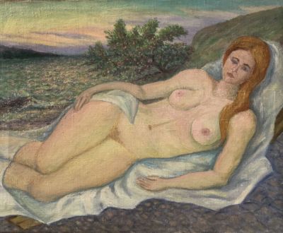 Сиверцев Сергей. Обнаженная. 1967 г. Холст, масло, 48х58 см. Работа в хорошем состоянии, за 